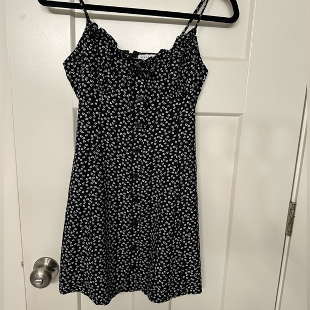 Black and White 90s-Inspired Floral Dress